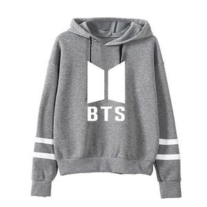 Grey Striped BTS Hoodie